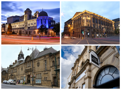 Alhambra Theatre, St George's Hall, King's Hall Ilkley, and The Studio